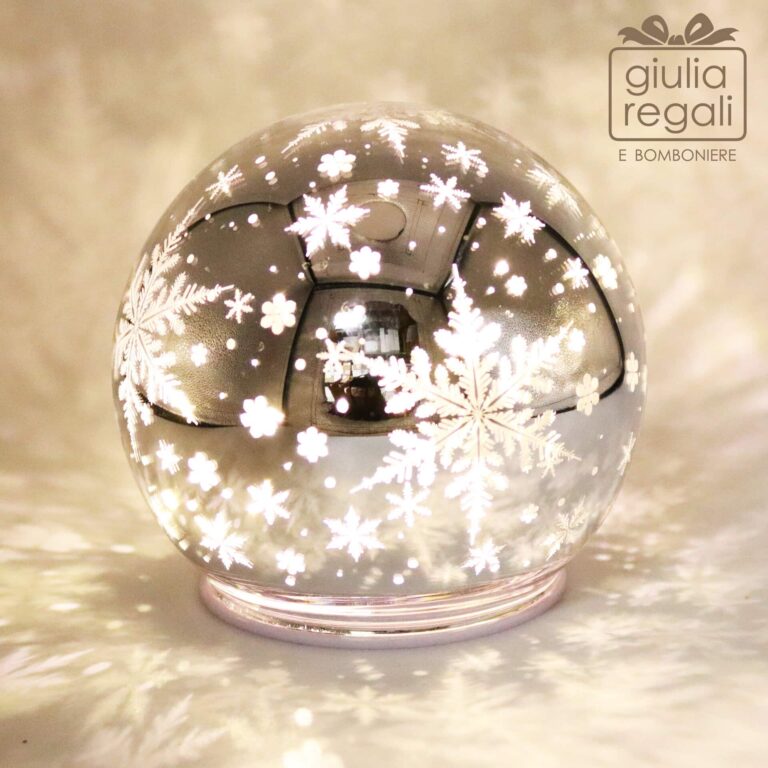 Sfera vetro led argento