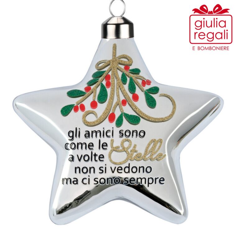 Stella addobbo vetro Argento