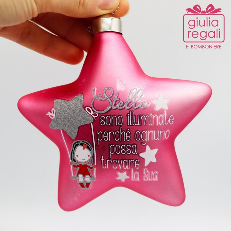 Stella addobbo vetro Fucsia