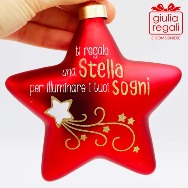 Stella addobbo vetro Rosso