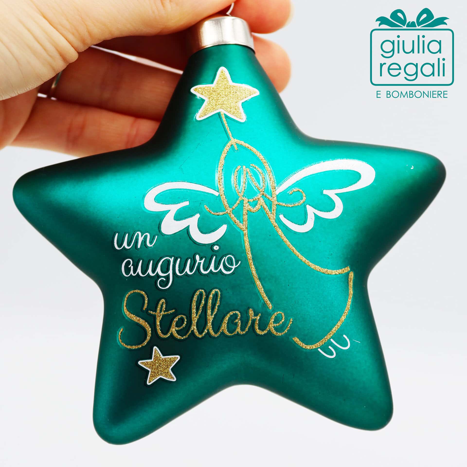 Stella addobbo vetro Verde - 01 Stella addobbo vetro Verde