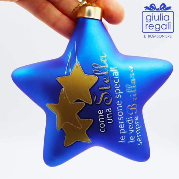 Stella addobbo vetro Blu