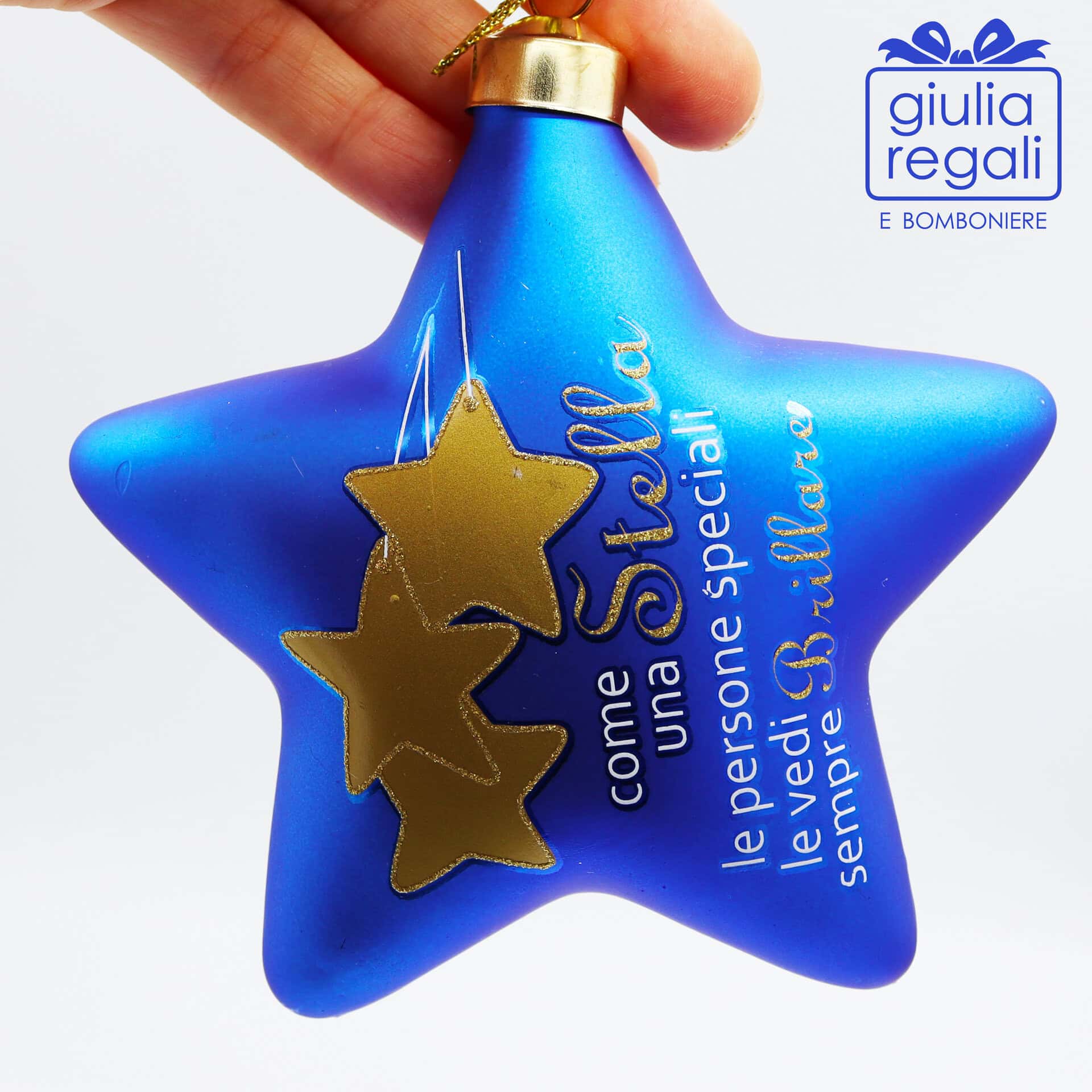 Stella addobbo vetro blu - 01 Stella addobbo vetro Blu