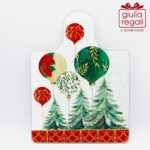 Tagliere vetro + strofinaccio Natale Alberi