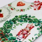 Tagliere vetro + strofinaccio Natale Ghirlande - immagine 2