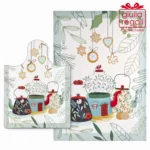 Tagliere vetro Teiera Natale con strofinaccio