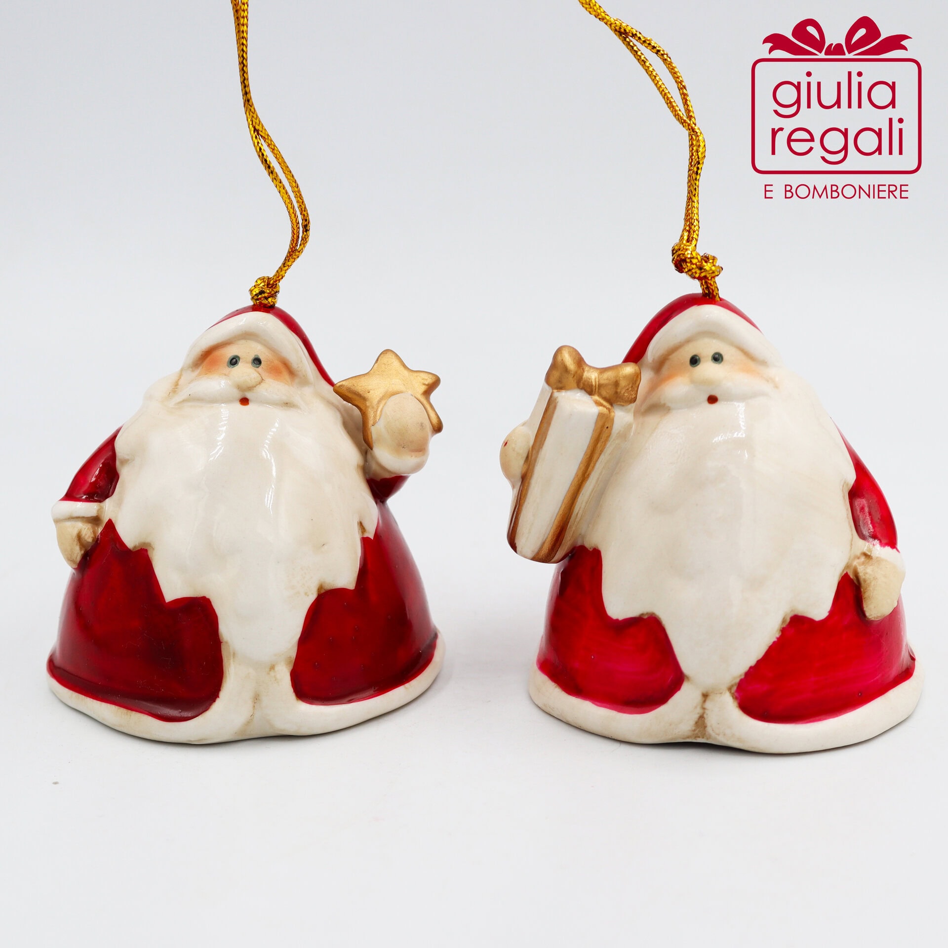 Campanella in porcellana Babbo Natale 10 cm - 01 Campanella in porcellana Babbo Natale 10 cm