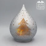 Goccia vetro led argento 21 cm