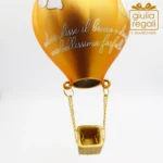 Mongolfiera addobbo vetro oro - immagine 3