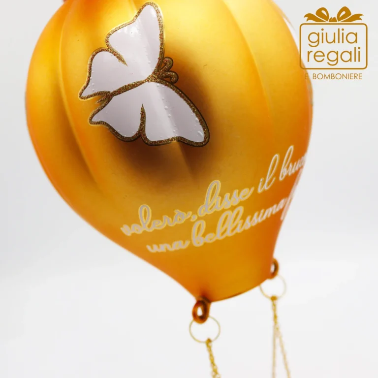 Mongolfiera addobbo vetro oro