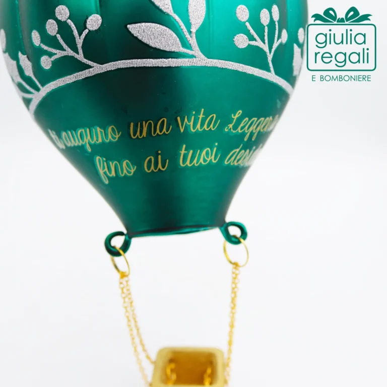Mongolfiera addobbo vetro verde