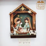 Presepe artigianale in legno con luce e scatola regalo - immagine 8