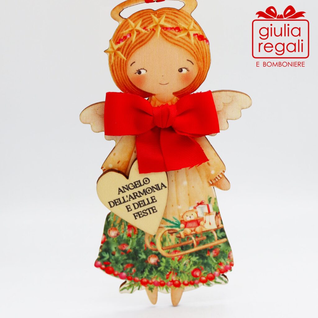 Quadretto Angelo Armonia e Feste sagoma legno