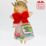 Quadretto Angelo Insegnante e Gioia Imparare sagoma legno