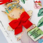 Quadretto Angelo Insegnante e Gioia Imparare sagoma legno