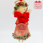 Quadretto Angelo degli Affetti e Bella Compagnia sagoma legno