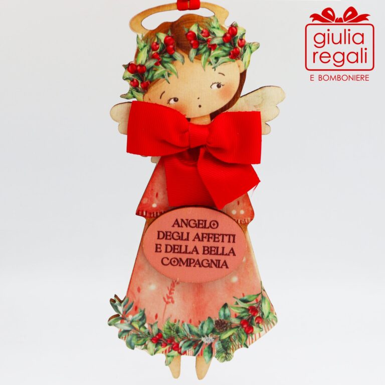 Quadretto Angelo degli Affetti e Bella Compagnia sagoma legno