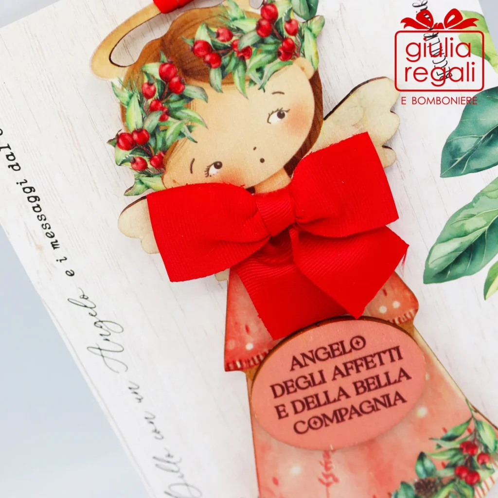 Quadretto Angelo degli Affetti e Bella Compagnia sagoma legno