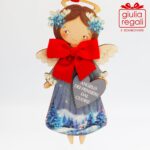 Quadretto Angelo dei Pensieri dal Cuore sagoma legno