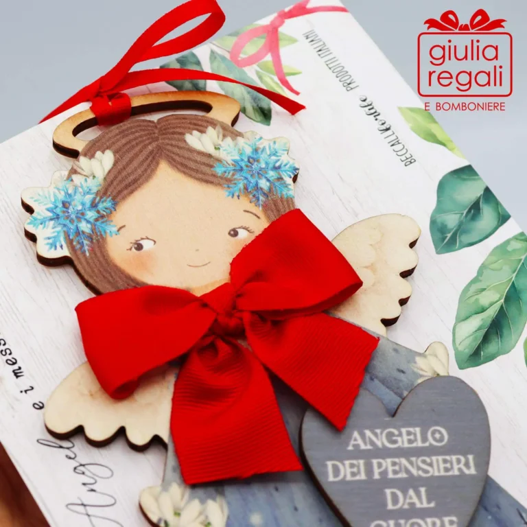 Quadretto Angelo del Sorriso e Buona Stella sagoma legno