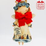 Quadretto Angelo della Casa e Calore Abbracci sagoma legno