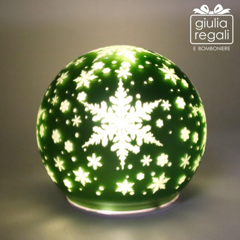 Sfera vetro LED 10 cm Verde