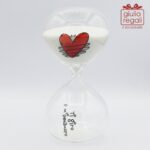 Bomboniera Clessidra in vetro con Cuoricini Cuorematto 15 cm