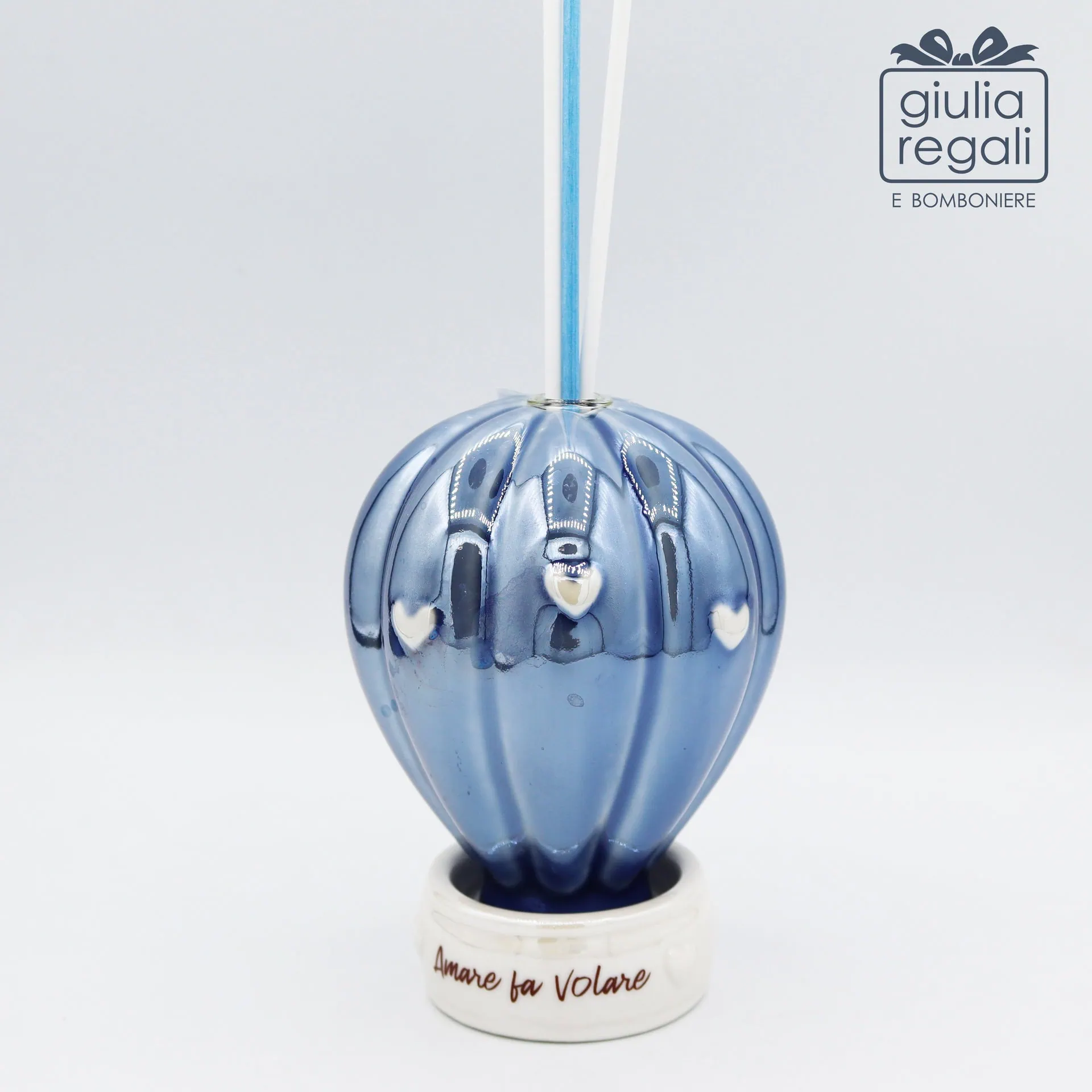 Bomboniera Mongolfiera Profumatore in Porcellana con Profumo - 3 Colori Assortiti - immagine 3