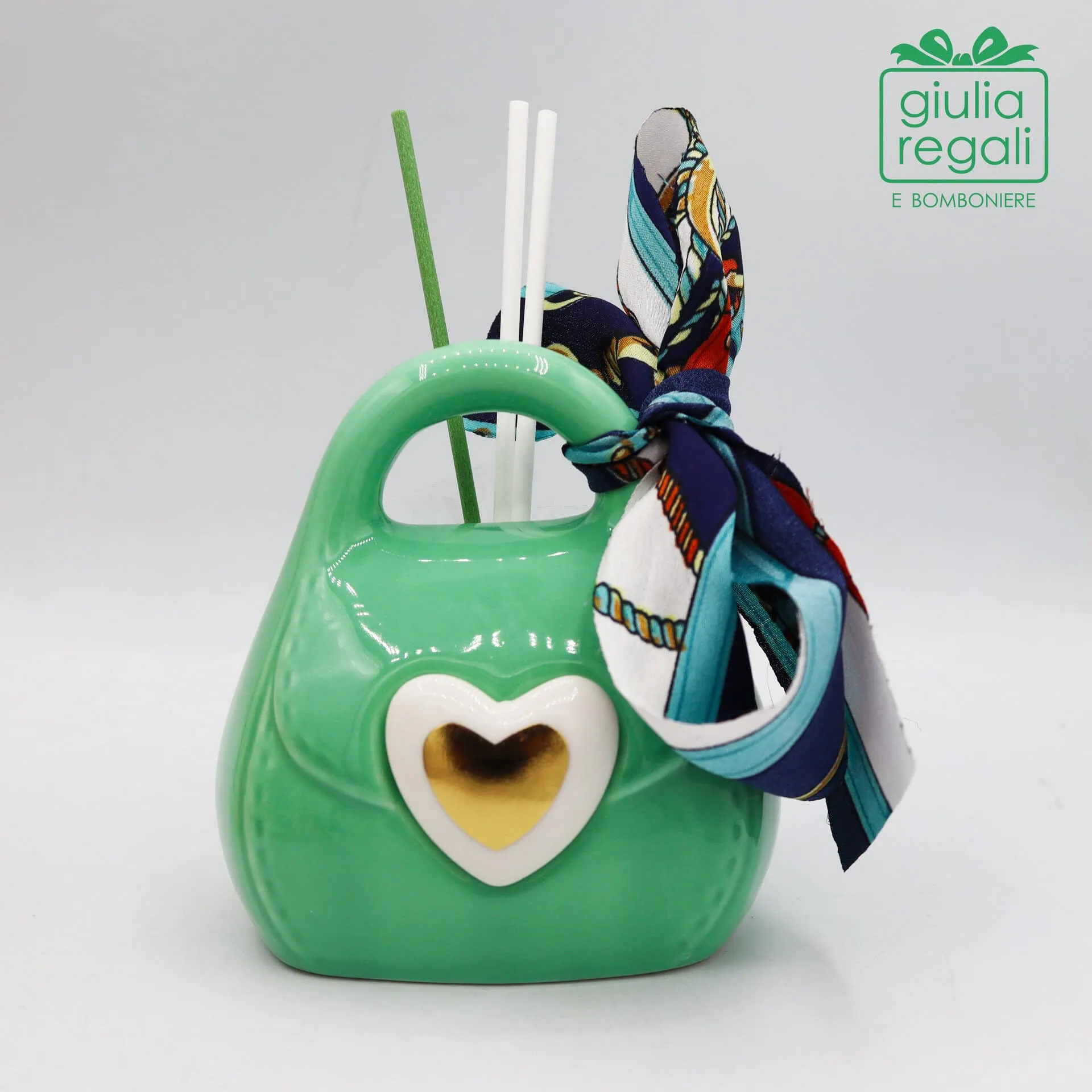 Bomboniera Borsa Profumatore in porcellana 3 colori assortiti - immagine 4