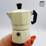 Caffettiera moka in metallo con scatola e frase – Altezza 12 cm - immagine 3