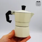 Caffettiera moka in metallo con scatola e frase – Altezza 12 cm - immagine 4