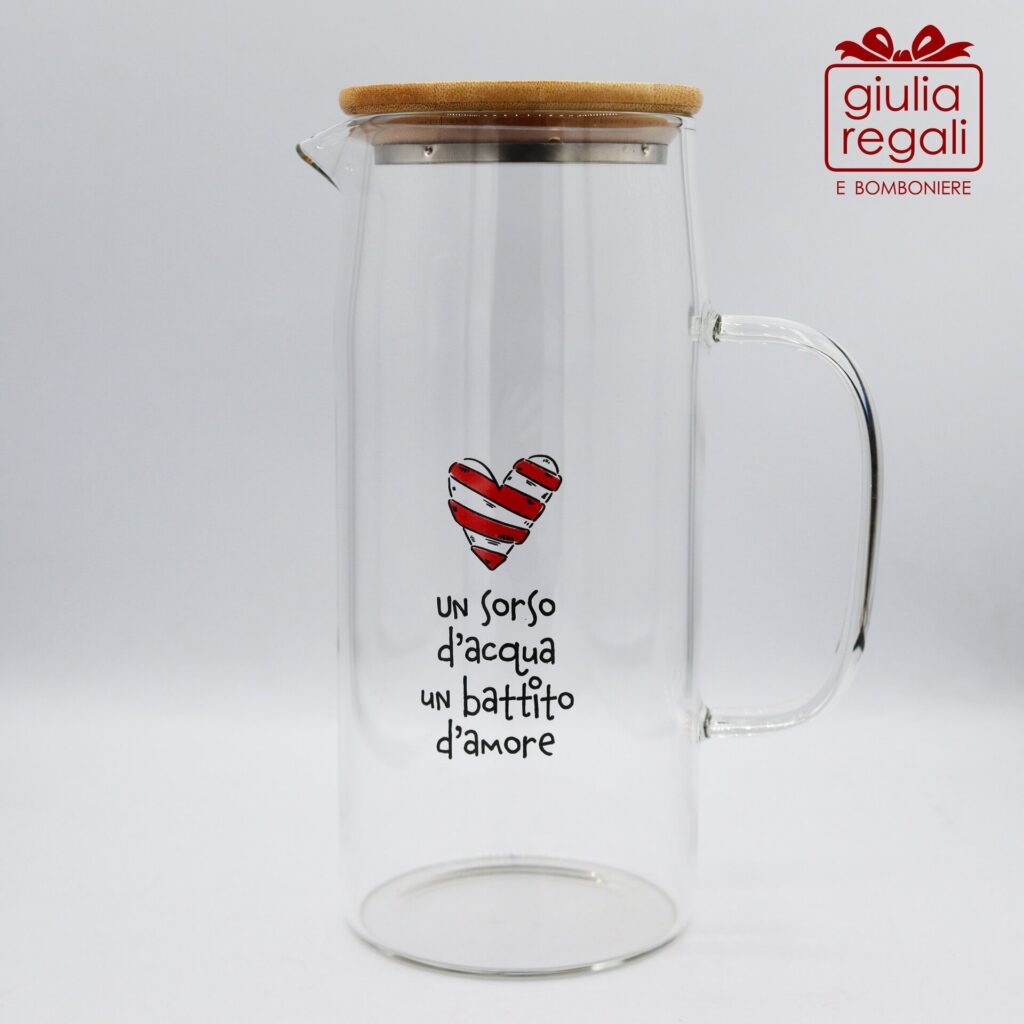 Caraffa vetro borosilicato cuoricini 20 cm - Amici di Cuorematto