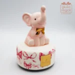 Carillon Elefantino Rosa in Porcellana con Scatola Decorata - immagine 5