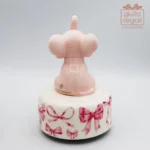 Carillon Elefantino Rosa in Porcellana con Scatola Decorata - immagine 4