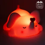 Lampada LED elefante in silicone con cuoricino - luce multicolore