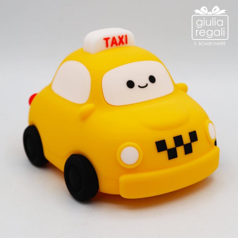 Lampada in silicone a forma di taxi con luce LED multicolore ricaricabile USB