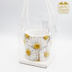 Portacandela Decorativo in Poliresina con Margherite Waterproof