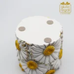 Portacandela Decorativo in Poliresina con Margherite Waterproof