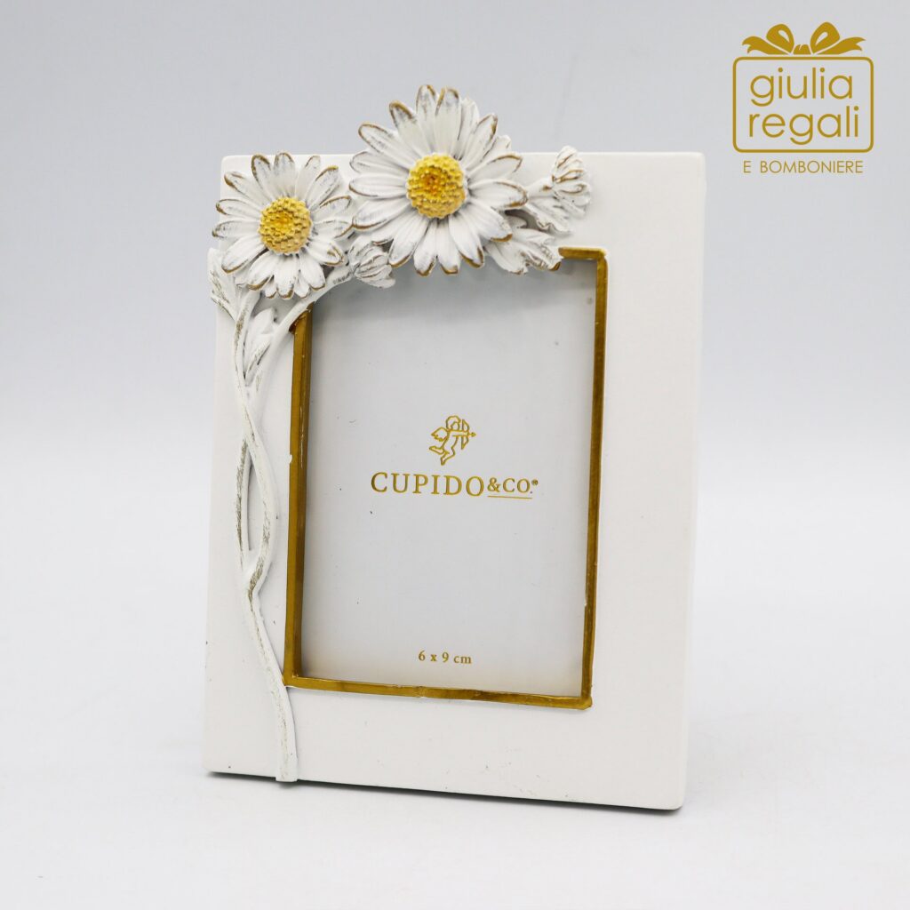 Portafoto Margherite in Poliresina Waterproof - Cornice Floreale Decorativa