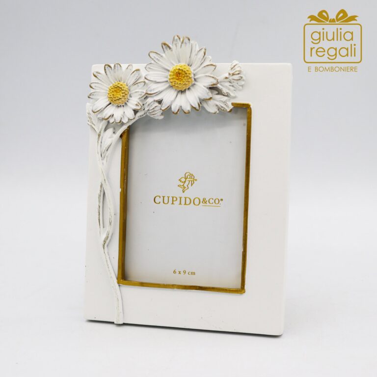Portafoto Margherite in Poliresina Waterproof - Cornice Floreale Decorativa
