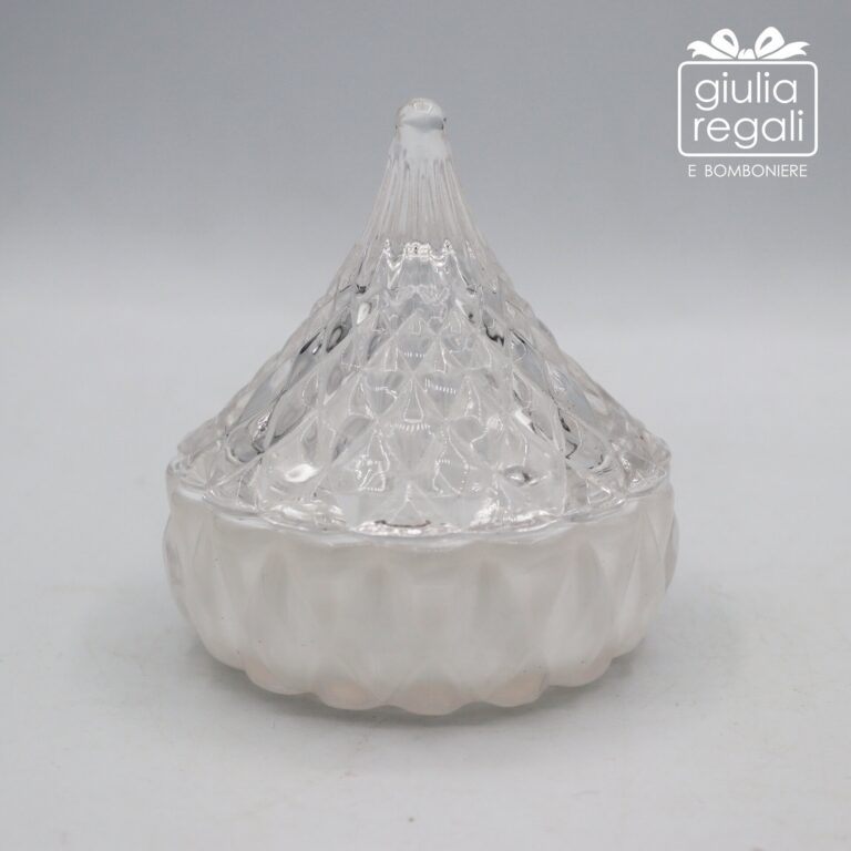 Scatola piramide in vetro con coperchio - 8x8 cm