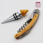 Set accessori vino 2 pezzi in legno con scatola - 9x20 cm