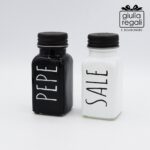 Set sale e pepe in vetro - altezza 9 cm