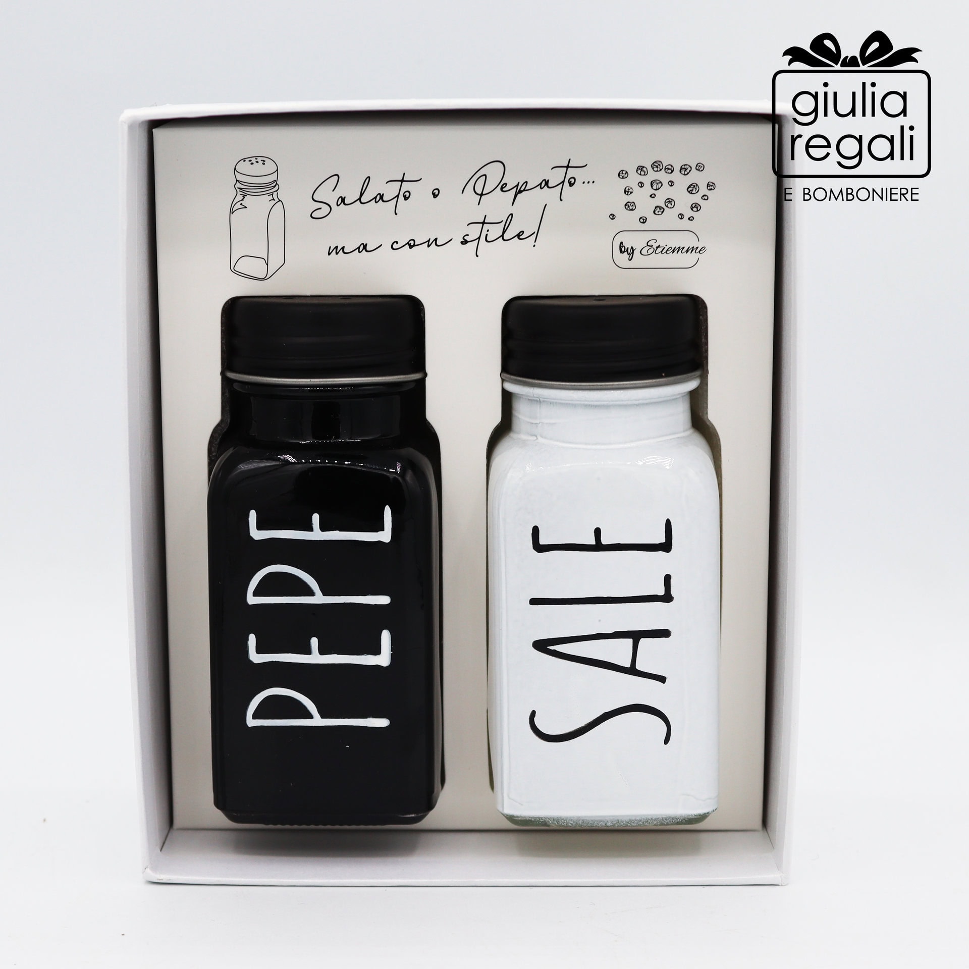 Set sale e pepe in vetro - altezza 9 cm - 02 Set sale e pepe in vetro - altezza 9 cm