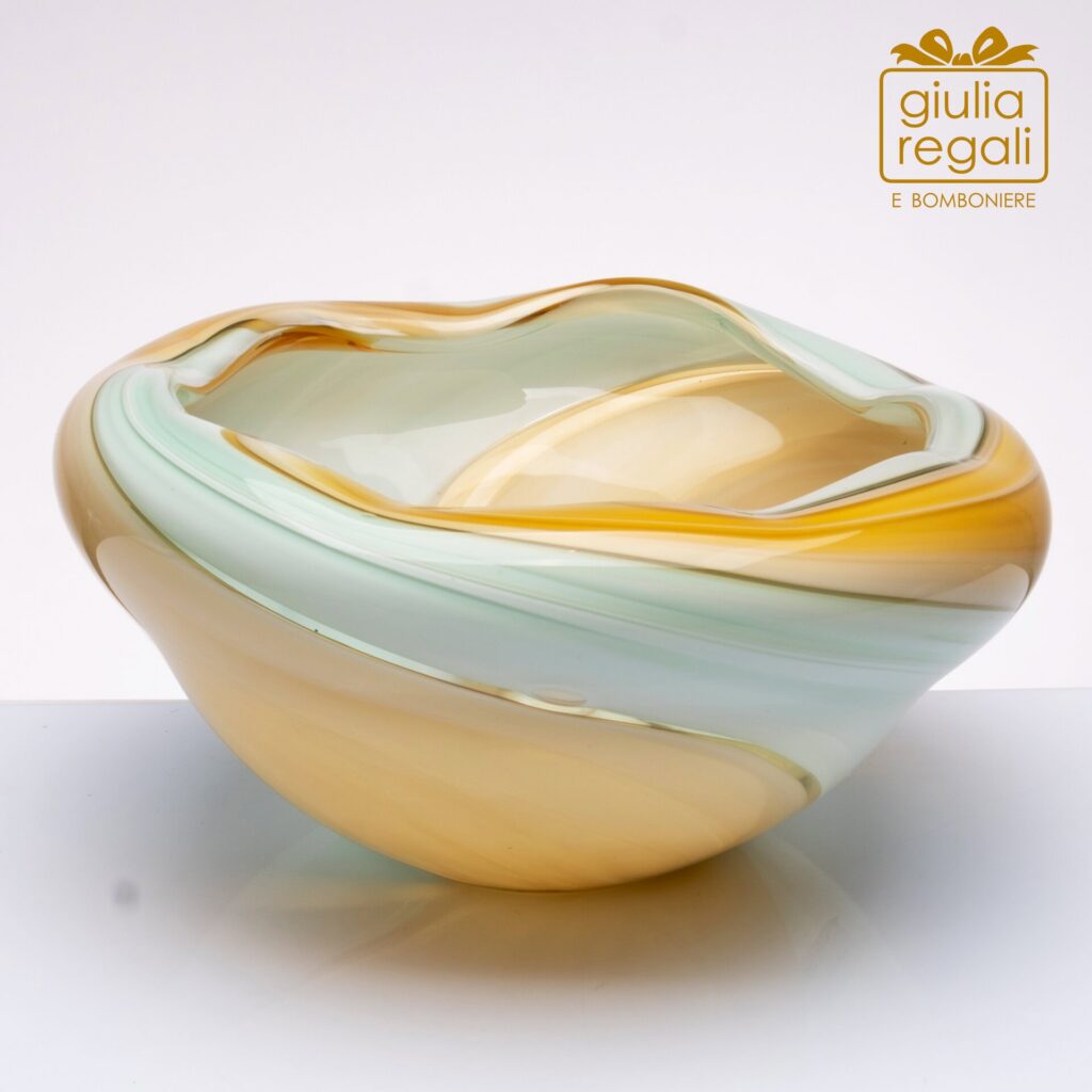 Vaso Tortora Tiffany in Vetro Soffiato a Bocca - Decorazione Artigianale