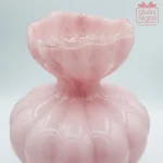 Vaso in vetro rosa decorativo 15x19,5 cm