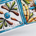 Vassoio in vetro decorato stile maiolica 18,5x18,5 cm - immagine 6