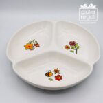 Antipastiera in Ceramica 3 Scomparti Cuorematto - Api e Fiori 22 cm