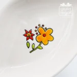 Antipastiera in Ceramica 3 Scomparti Cuorematto - Api e Fiori 22 cm