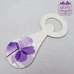 Apribottiglie in metallo con fiore viola e strass - Made in Italy